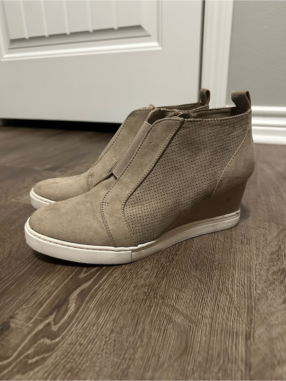 Target Taupe Suede Wedge Sneaker